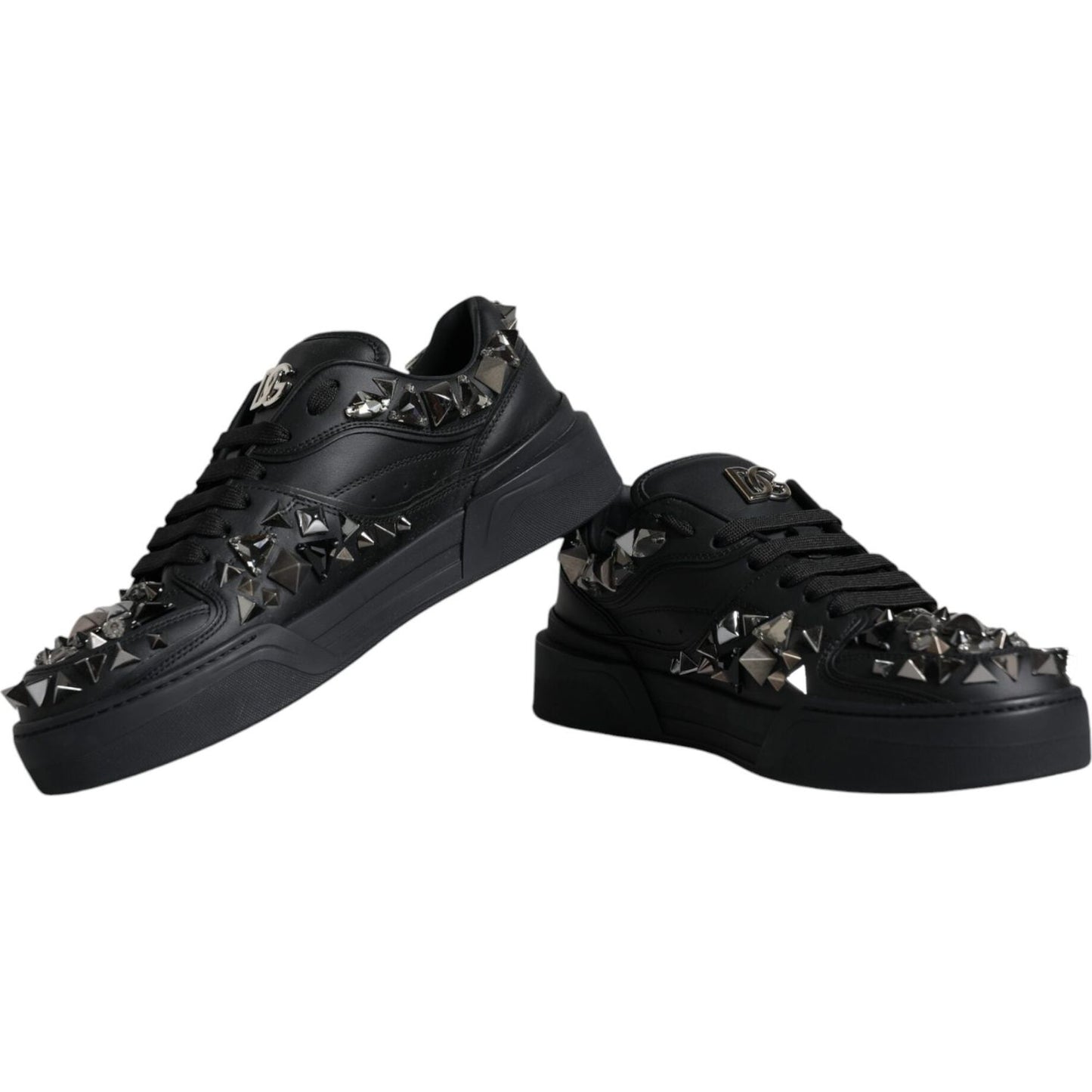 Dolce & Gabbana Black Studded Low Top Men Sneakers Shoes