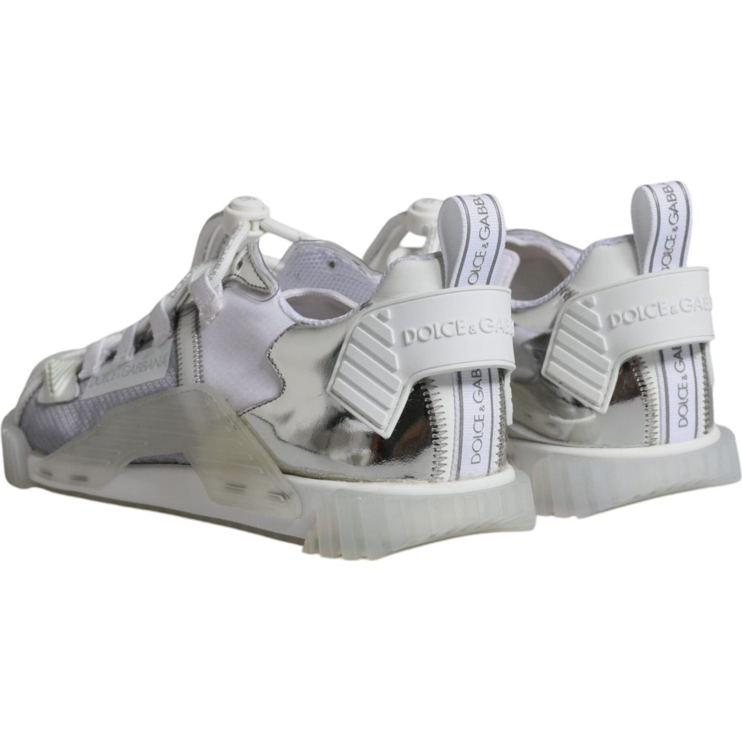 Dolce & Gabbana White Silver Low Top NS1 Sneakers Shoes Dolce & Gabbana