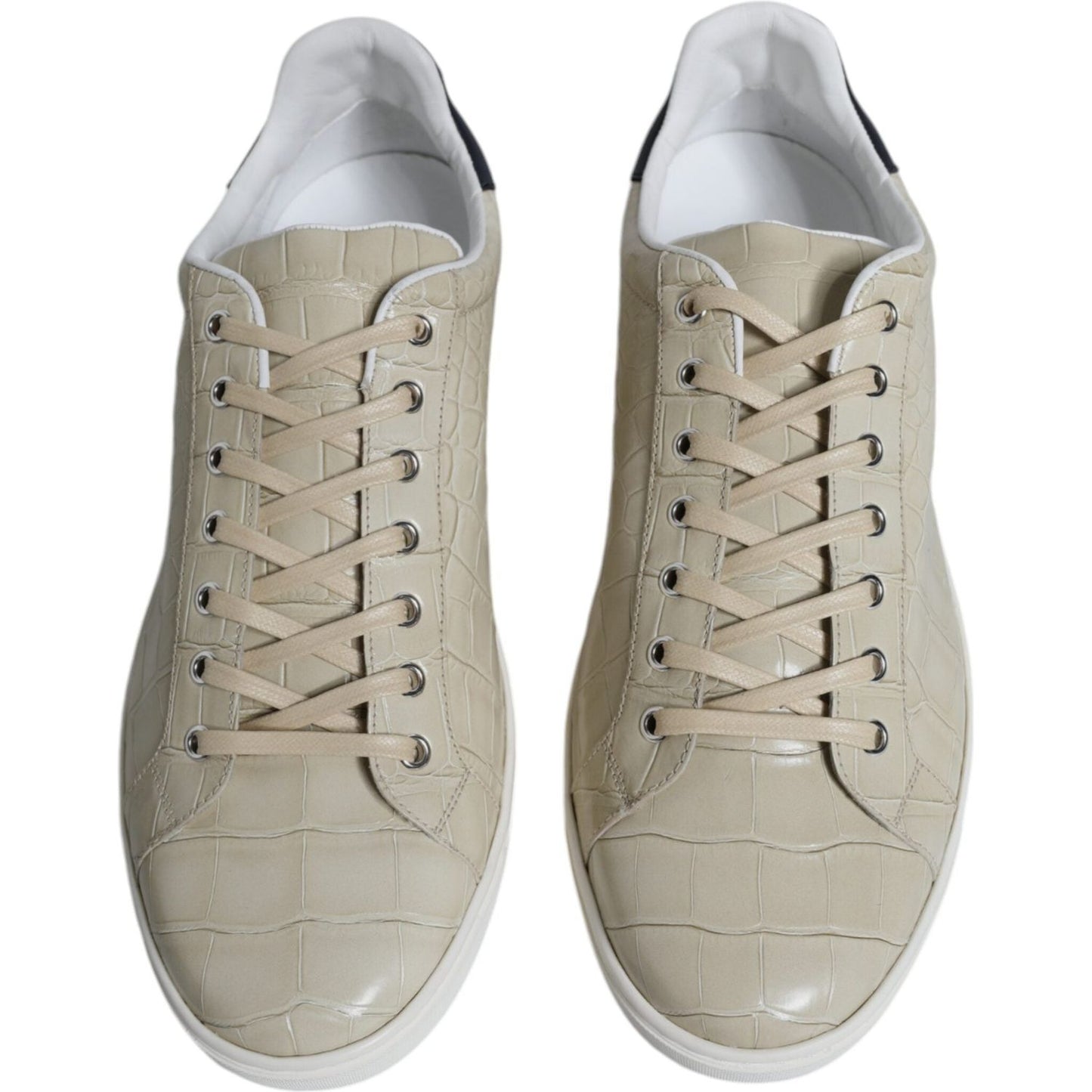 Dolce & Gabbana Beige London Leather Low Top Sneakers Shoes