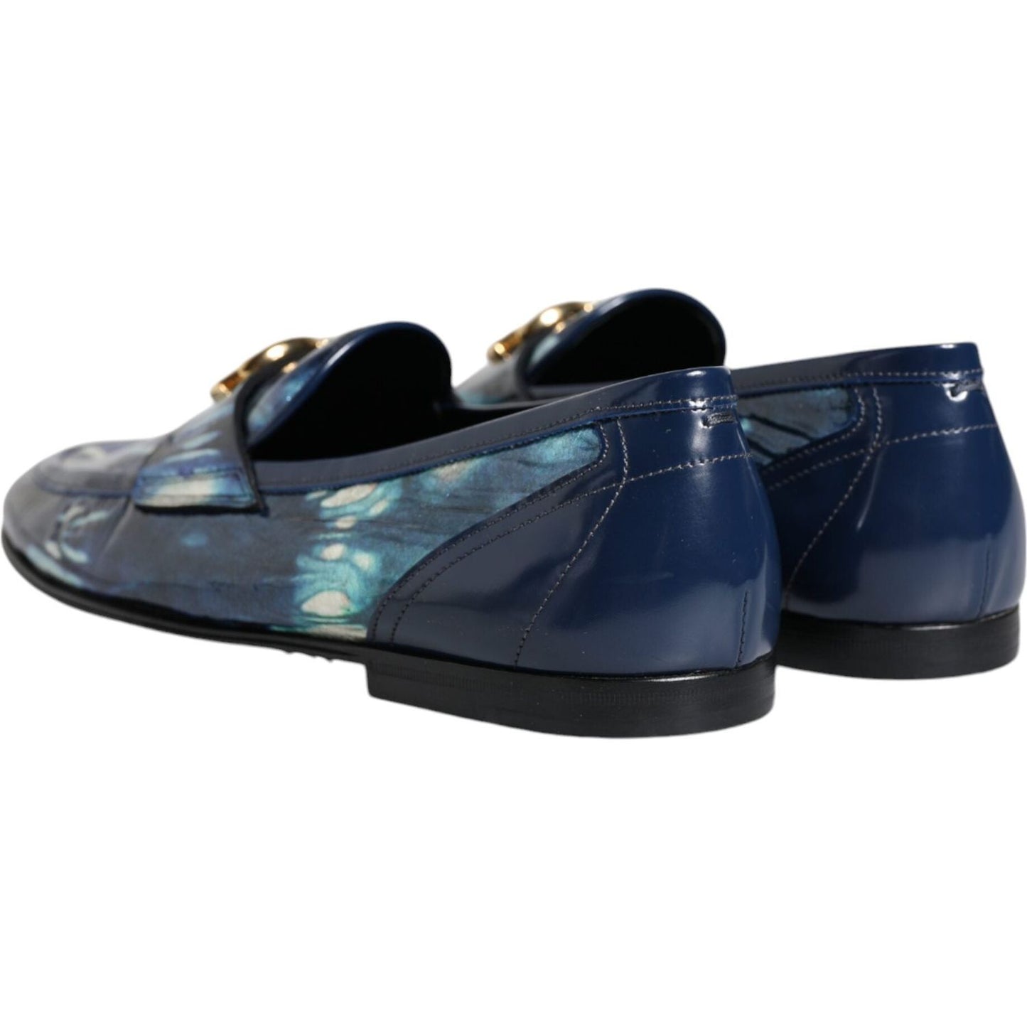 Dolce & Gabbana Blue Tie Dye DG Loafers Formal Shoes