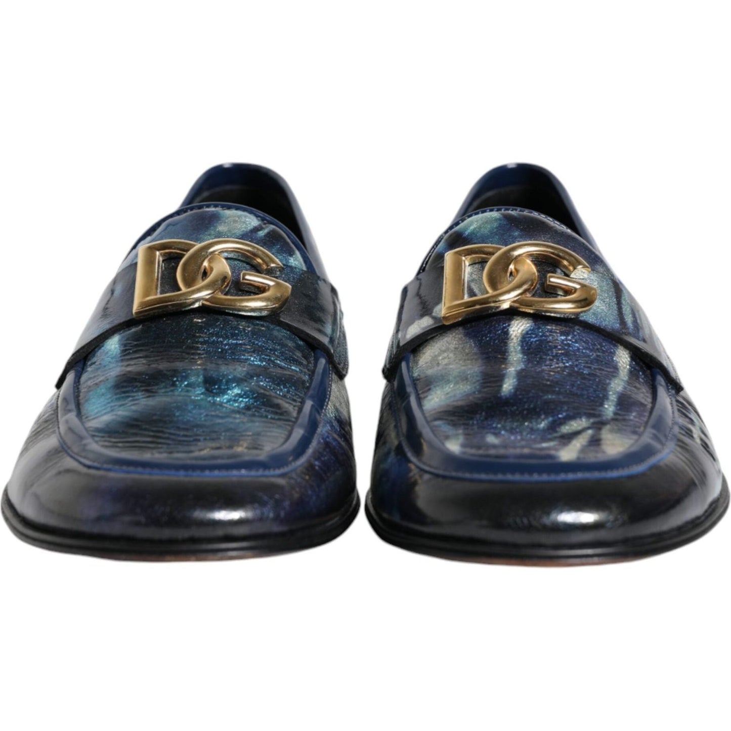 Dolce & Gabbana Blue Tie Dye DG Loafers Formal Shoes