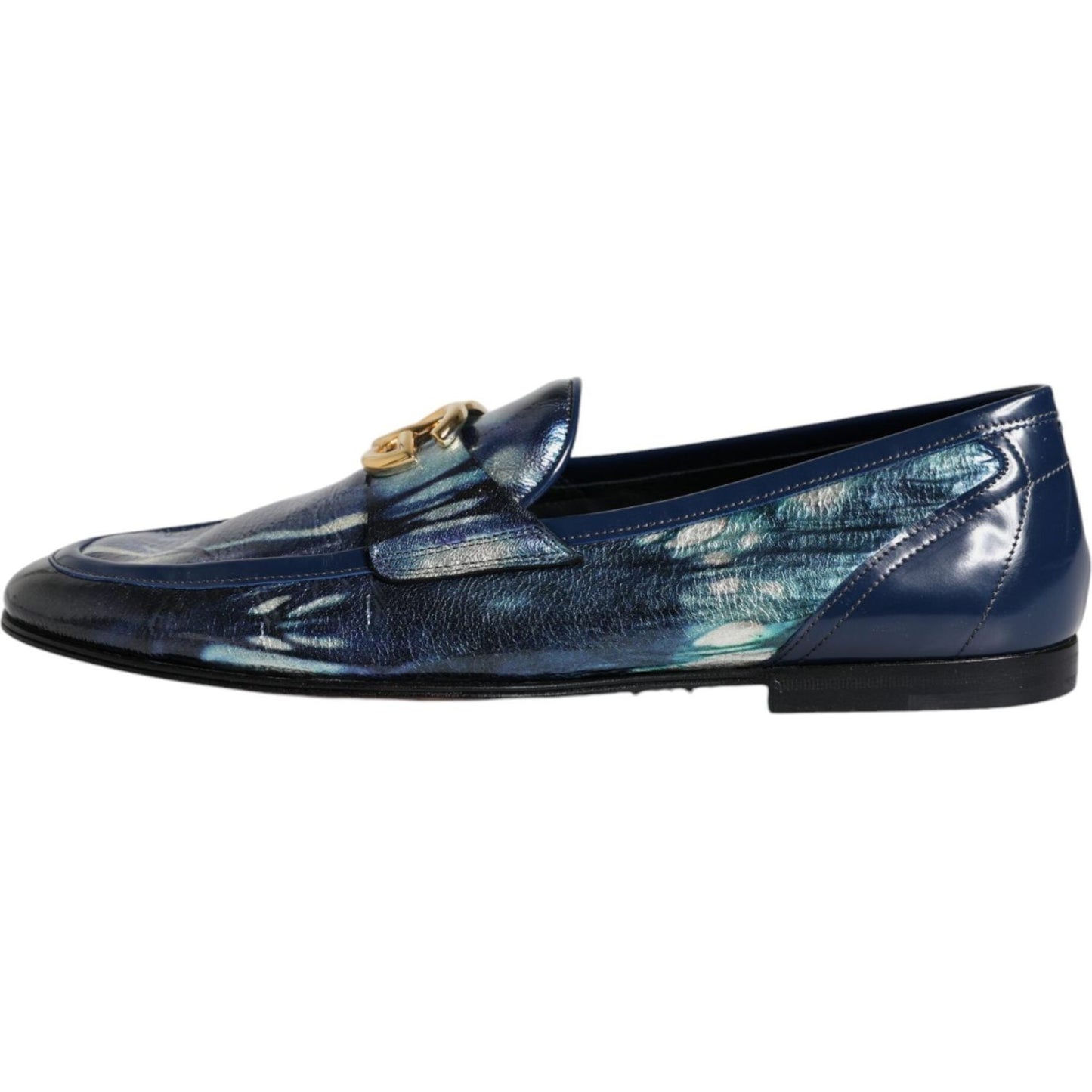 Dolce & Gabbana Blue Tie Dye DG Loafers Formal Shoes