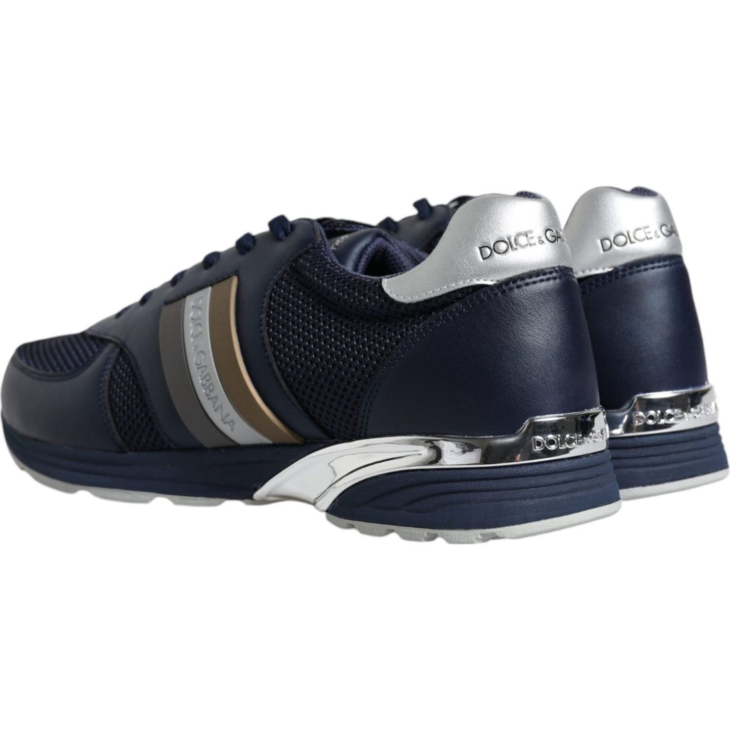 Dolce & Gabbana Blue Logo Leather Casual Men Sneakers Shoes Dolce & Gabbana