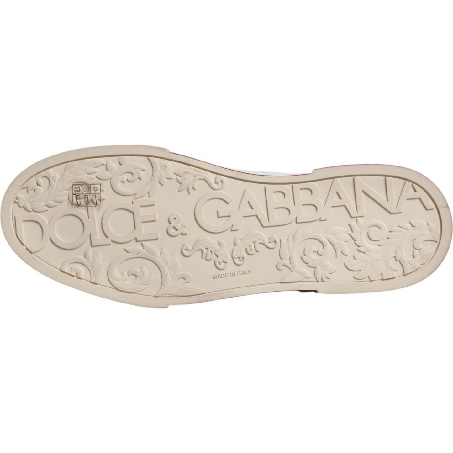 Dolce & Gabbana White Red Perforated Low Top Sneakers Shoes Dolce & Gabbana