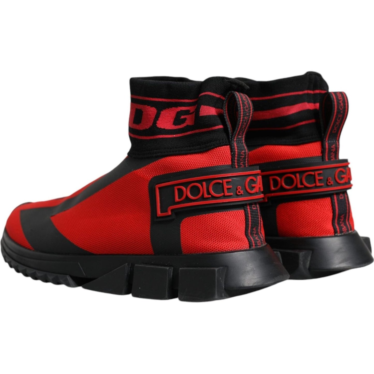 Dolce & Gabbana Red Black High Top Sorrento Sneakers Shoes