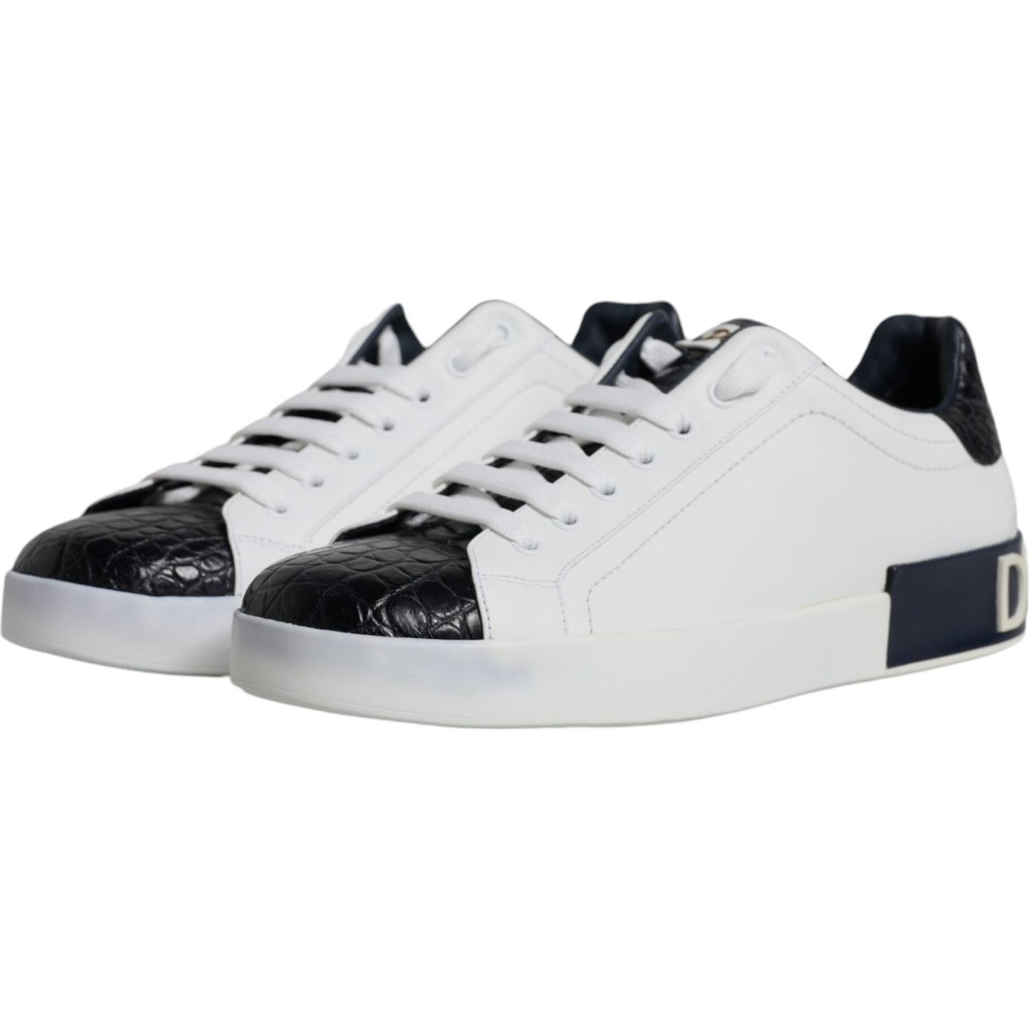 Dolce & Gabbana White Leather Logo Portofino Sneaker Shoes Dolce & Gabbana