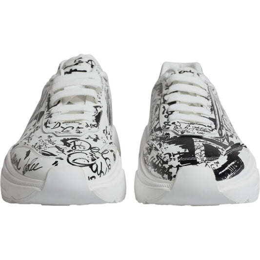 Dolce & Gabbana White Black Graffiti Daymaster Sneakers Shoes Dolce & Gabbana