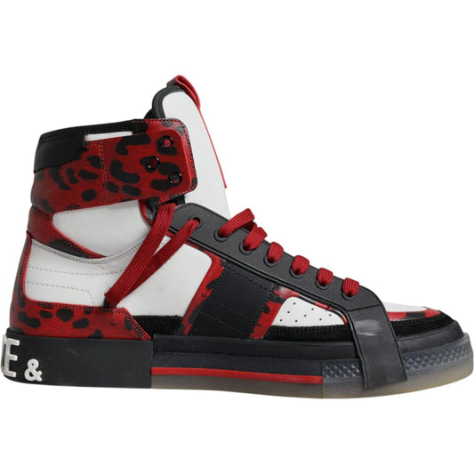 Dolce & Gabbana Multicolor Leather High Top Sneakers Shoes Dolce & Gabbana