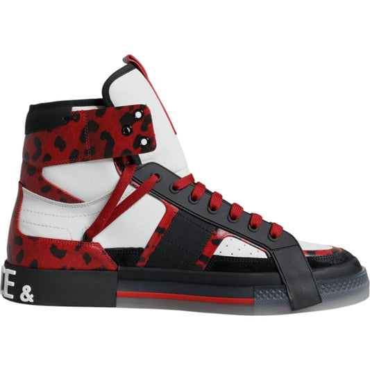 Dolce & Gabbana Multicolor Leather High Top Sneakers Shoes Dolce & Gabbana