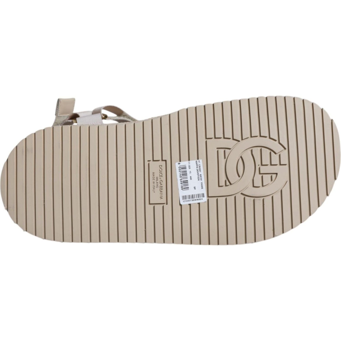 Dolce & Gabbana Beige Nappa Devotion Strap Men Sandals Shoes Dolce & Gabbana