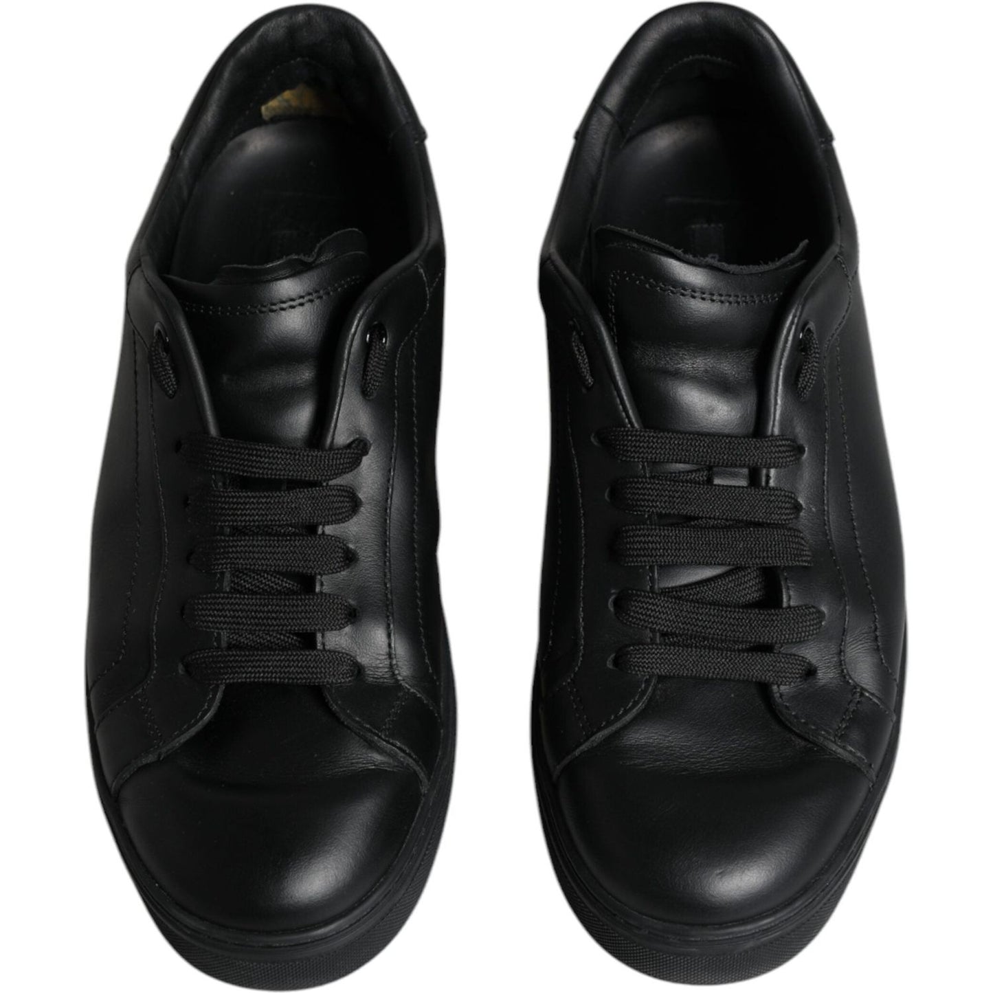 Dolce & Gabbana Black Leather Low Top Sneakers Shoes Dolce & Gabbana