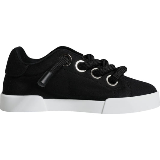 Dolce & Gabbana Black Portofino Low Top Sneakers Shoes