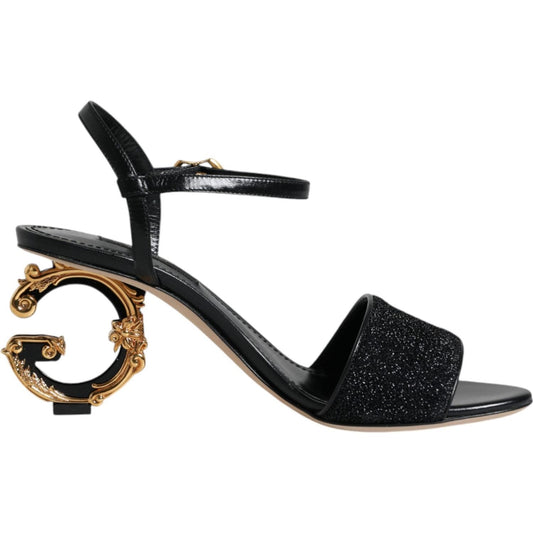 Dolce & Gabbana Black KEIRA Heels Ankle Strap Sandals Shoes