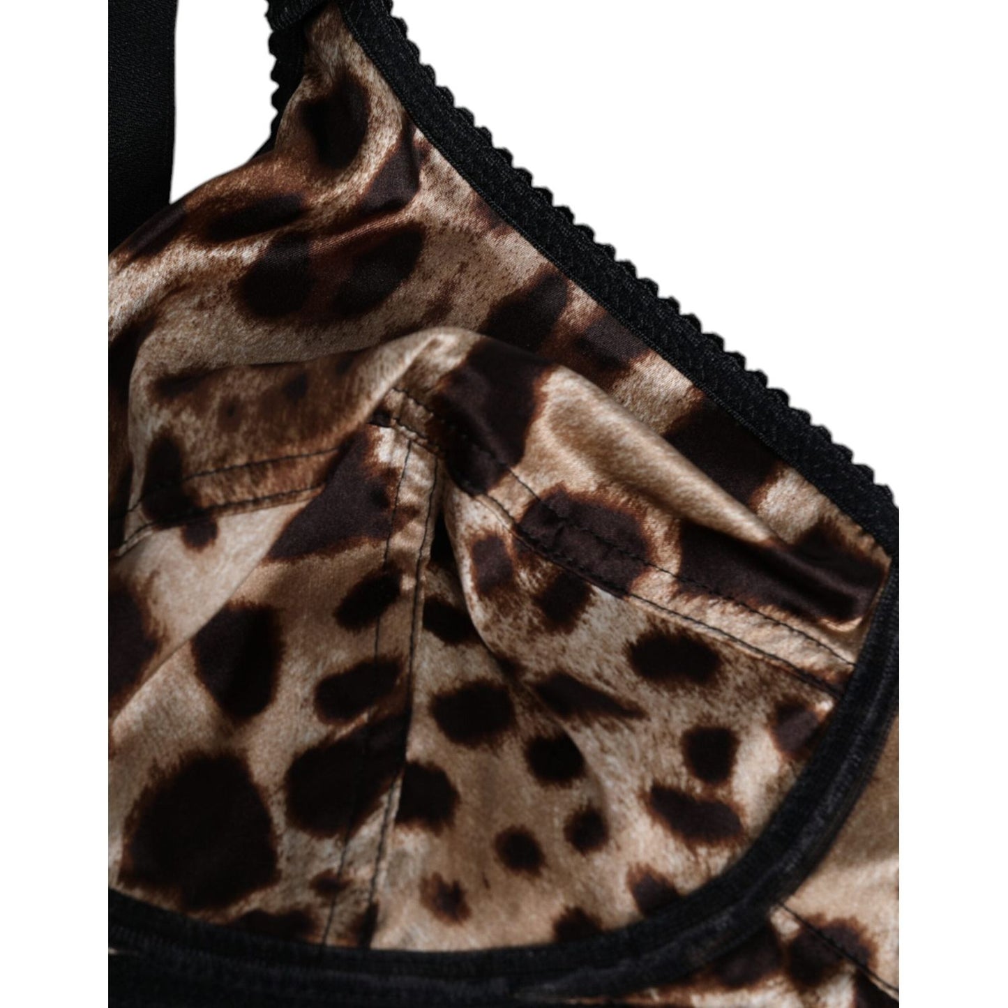 Dolce & Gabbana Brown Silk Stretch Leopard Bra Panty Underwear Dolce & Gabbana