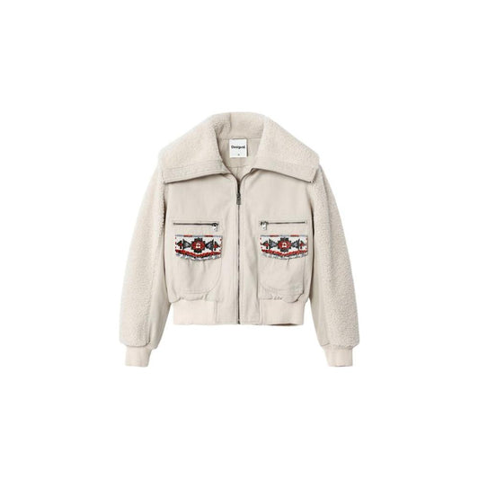 Desigual Beige Cotton Jackets & Coat