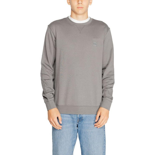 Hugo Boss Gray Cotton Sweater