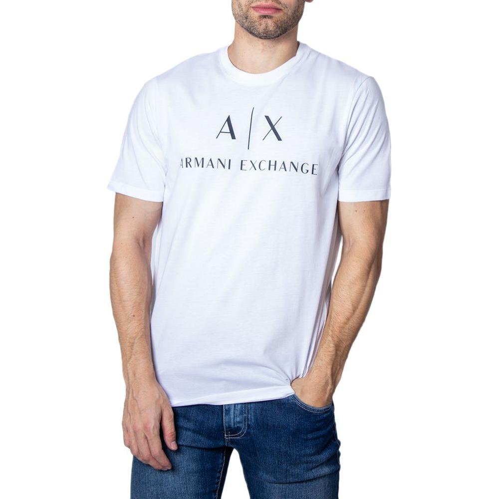 Armani Exchange White Cotton T-Shirt Armani Exchange