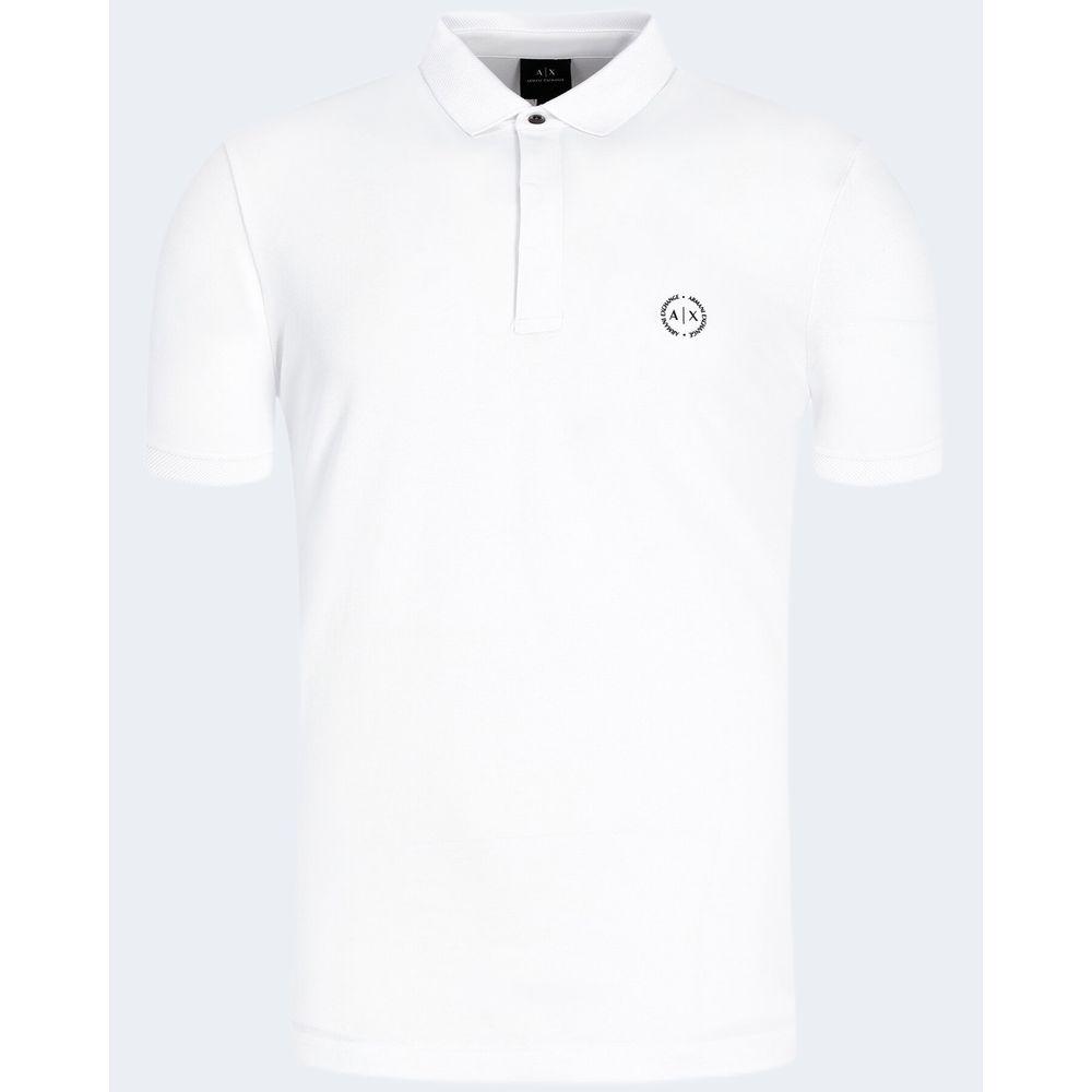 Armani Exchange White Cotton Polo Shirt Armani Exchange