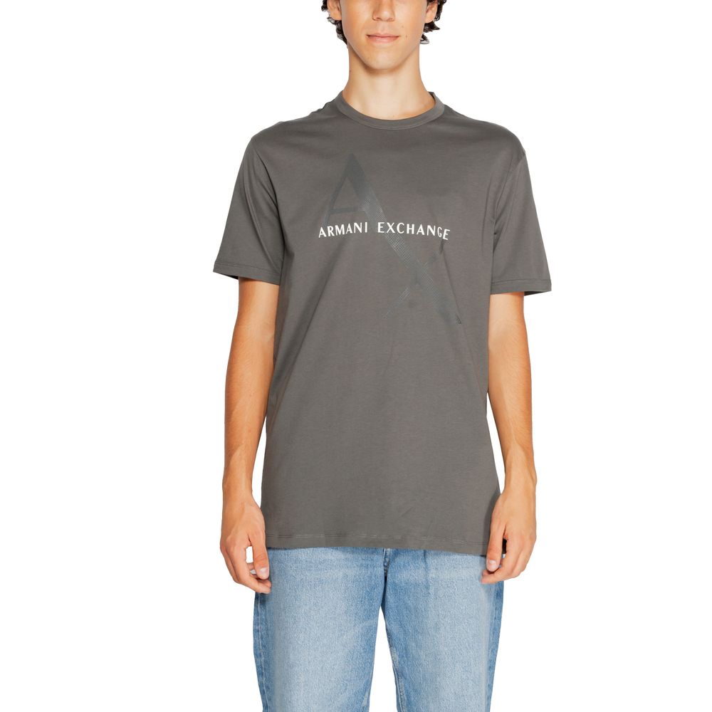 Armani Exchange Gray Cotton T-Shirt Armani Exchange