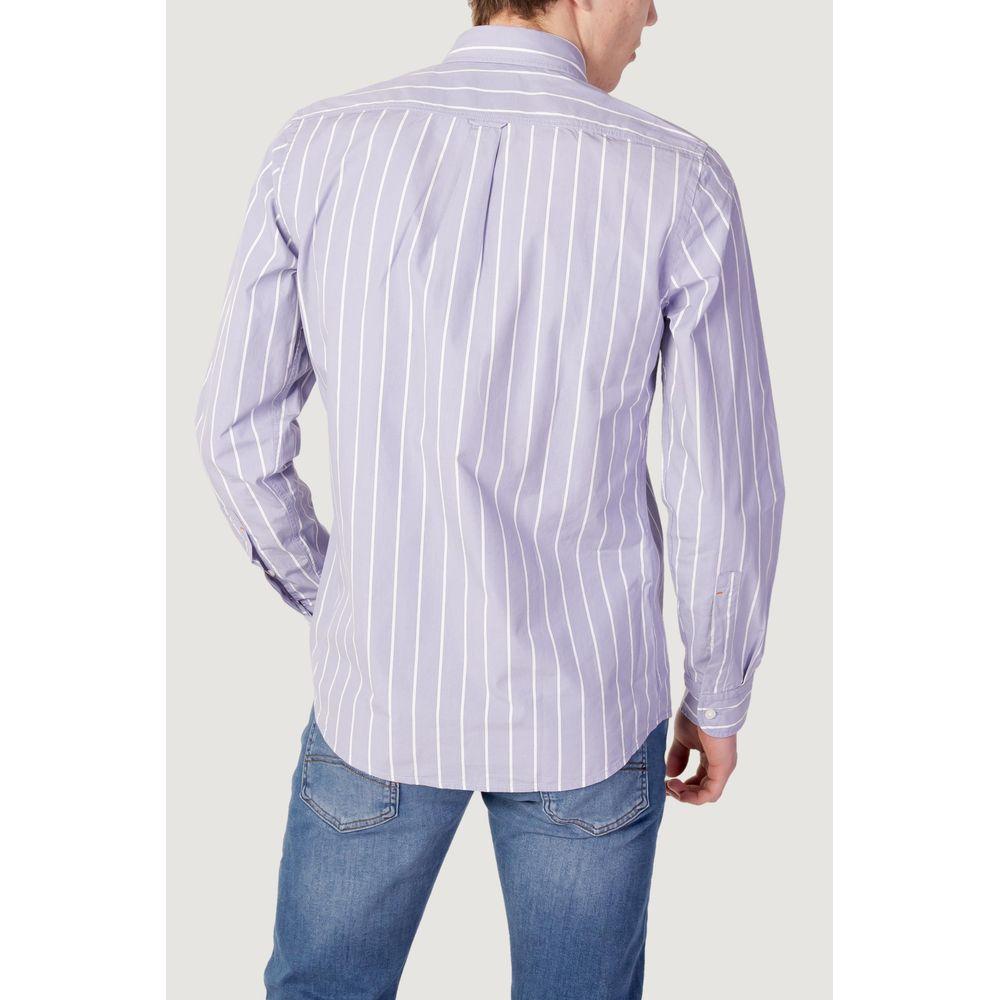 Hugo Boss Purple Cotton Shirt Hugo Boss