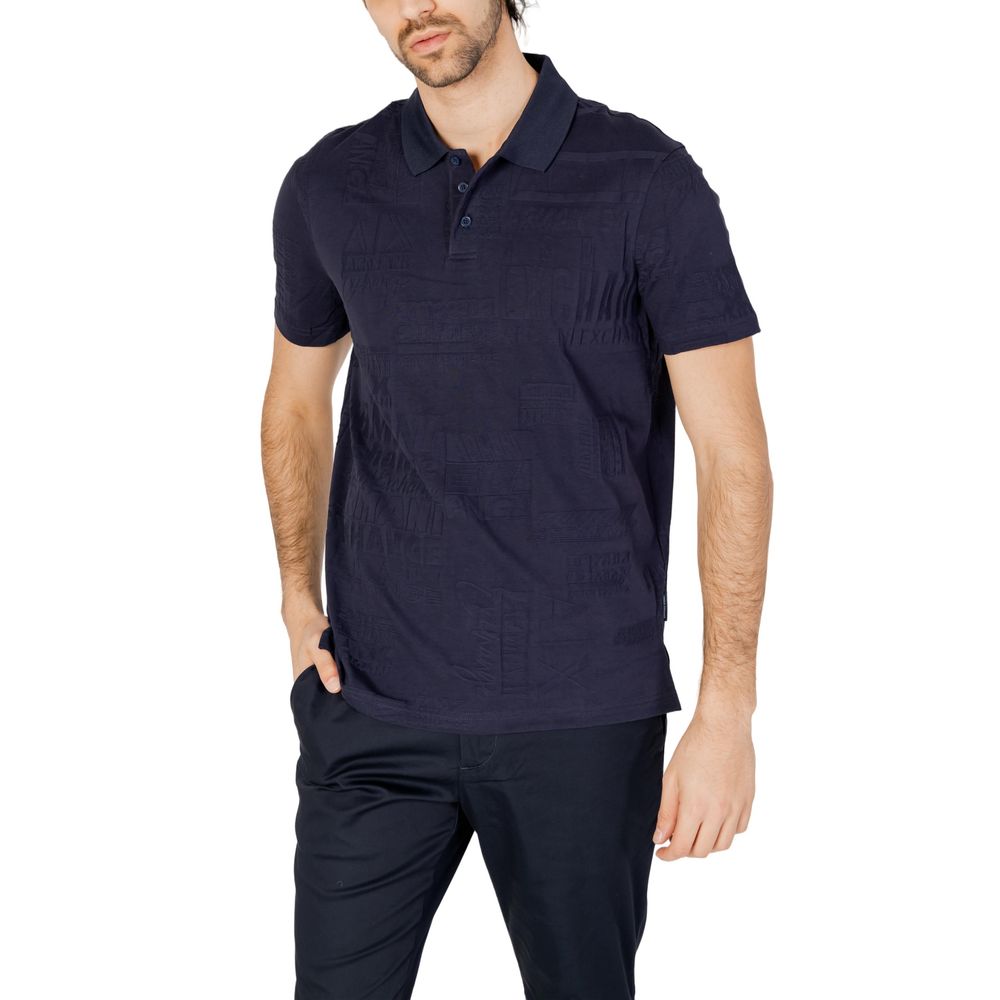 Armani Exchange Blue Cotton Polo Shirt Armani Exchange