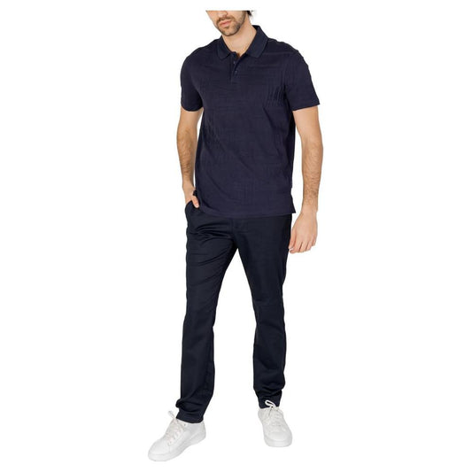 Armani Exchange Blue Cotton Polo Shirt Armani Exchange