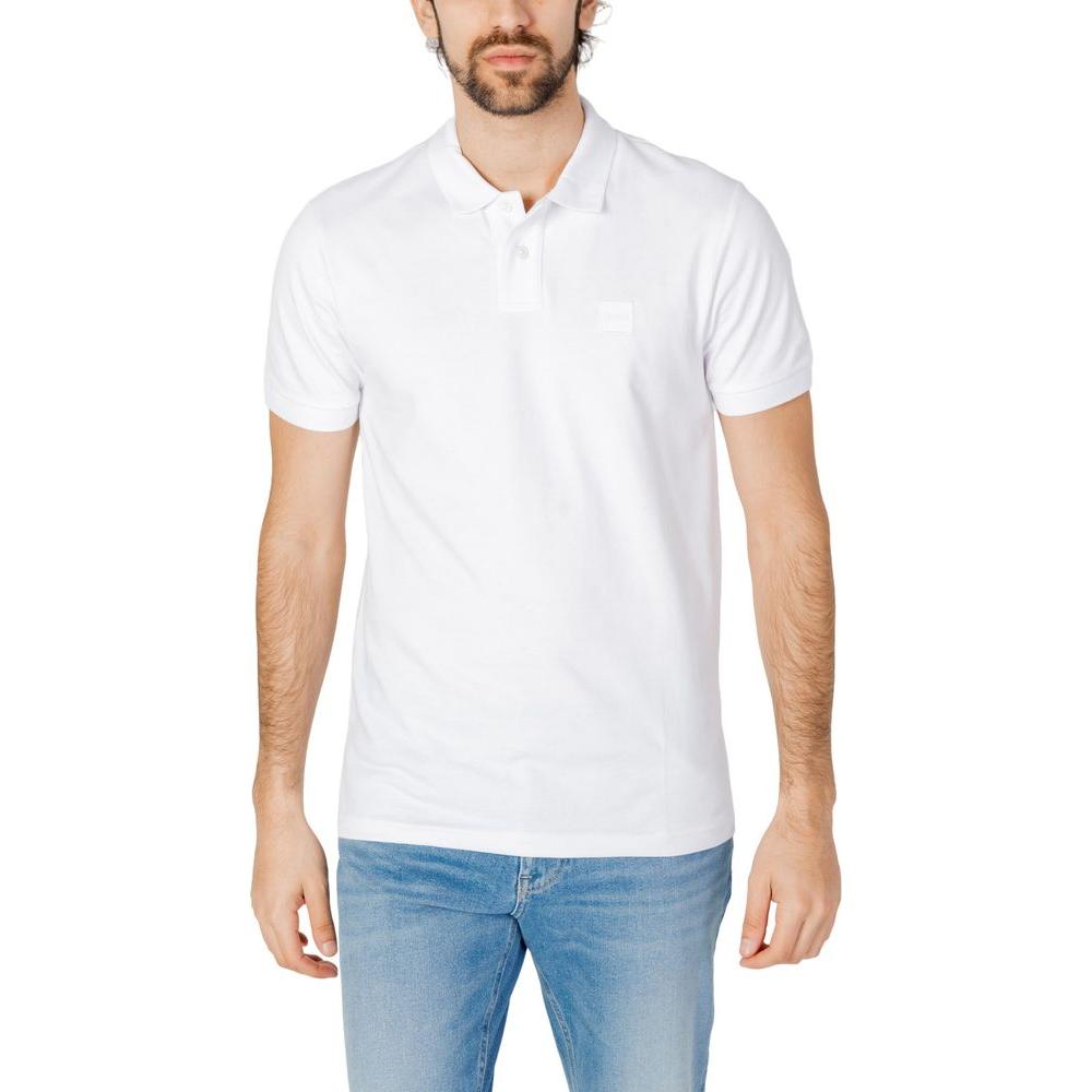 Hugo Boss White Cotton Polo Shirt Hugo Boss