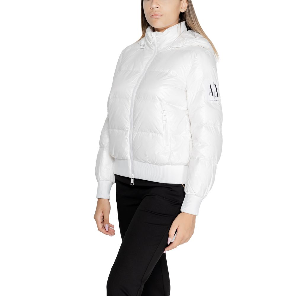 Armani Exchange White Polyamide Jackets & Coat Armani Exchange