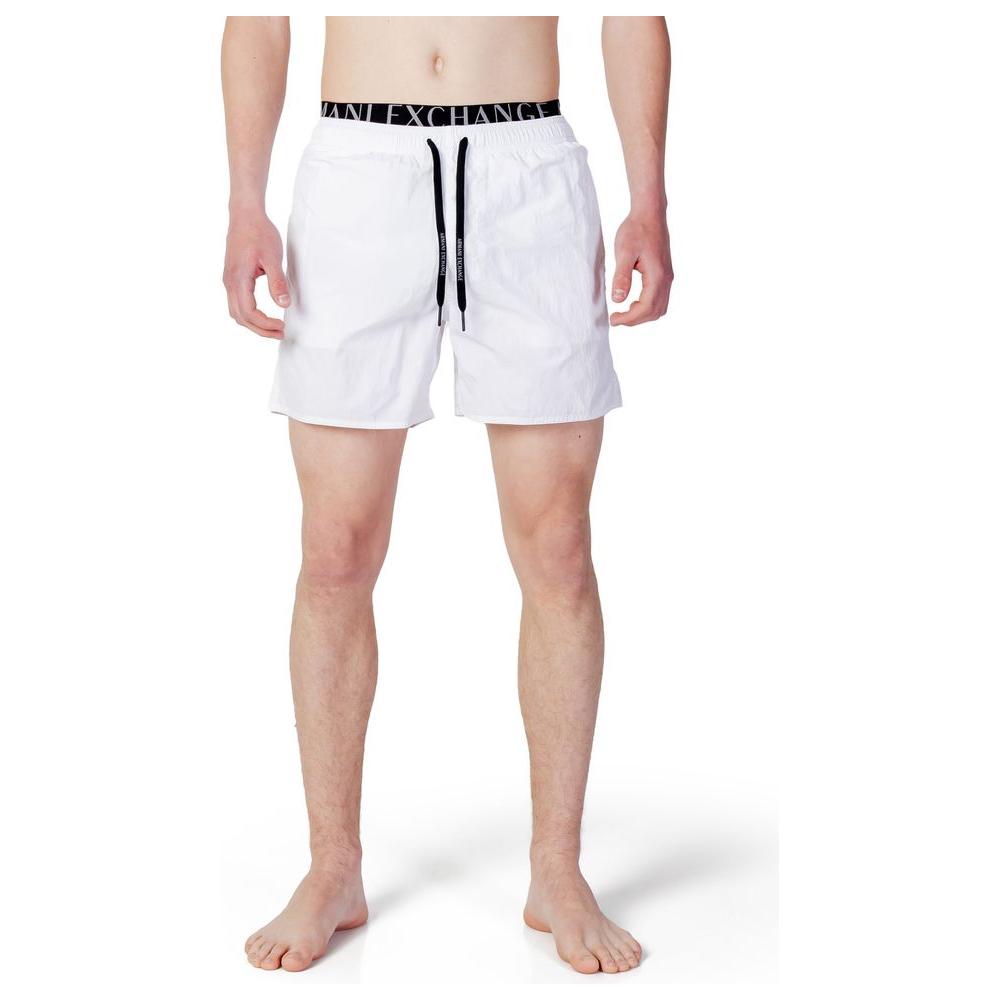 Armani Exchange White Polyester Swimwear Armani Exchange