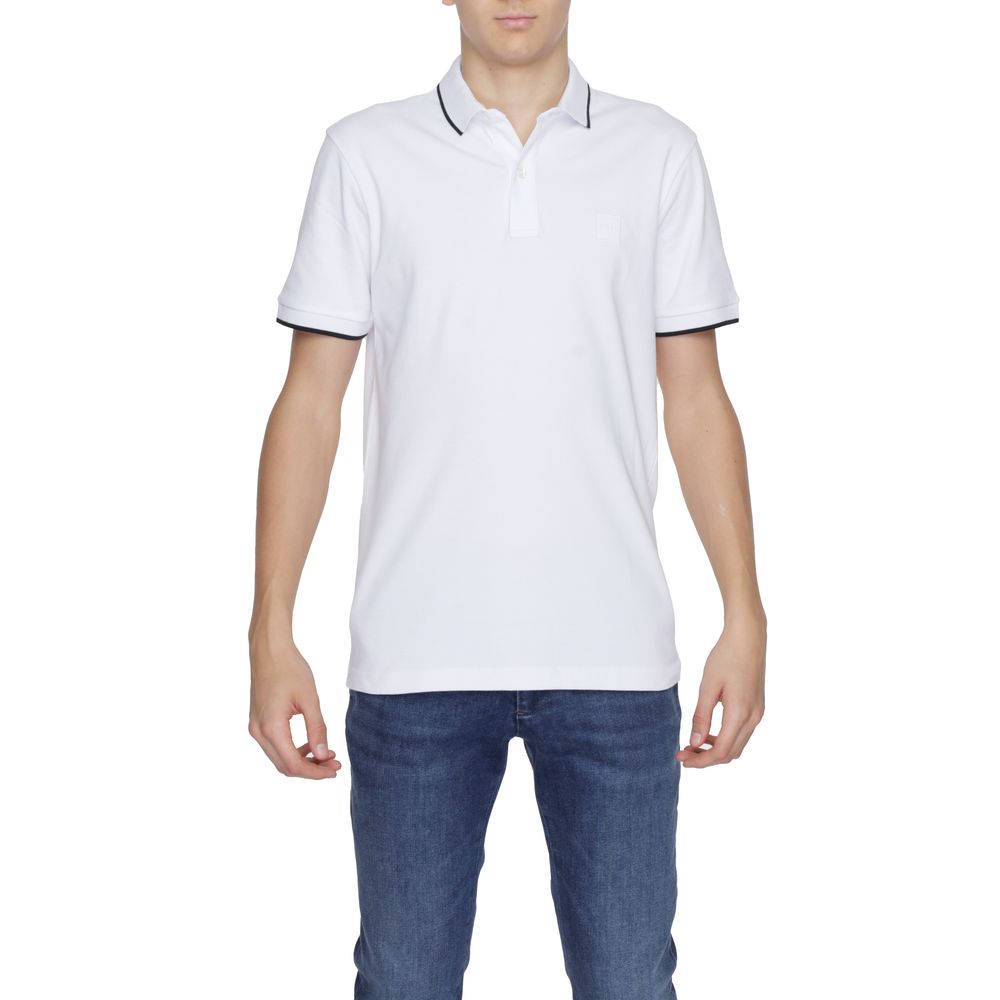 Hugo Boss White Cotton Polo Shirt