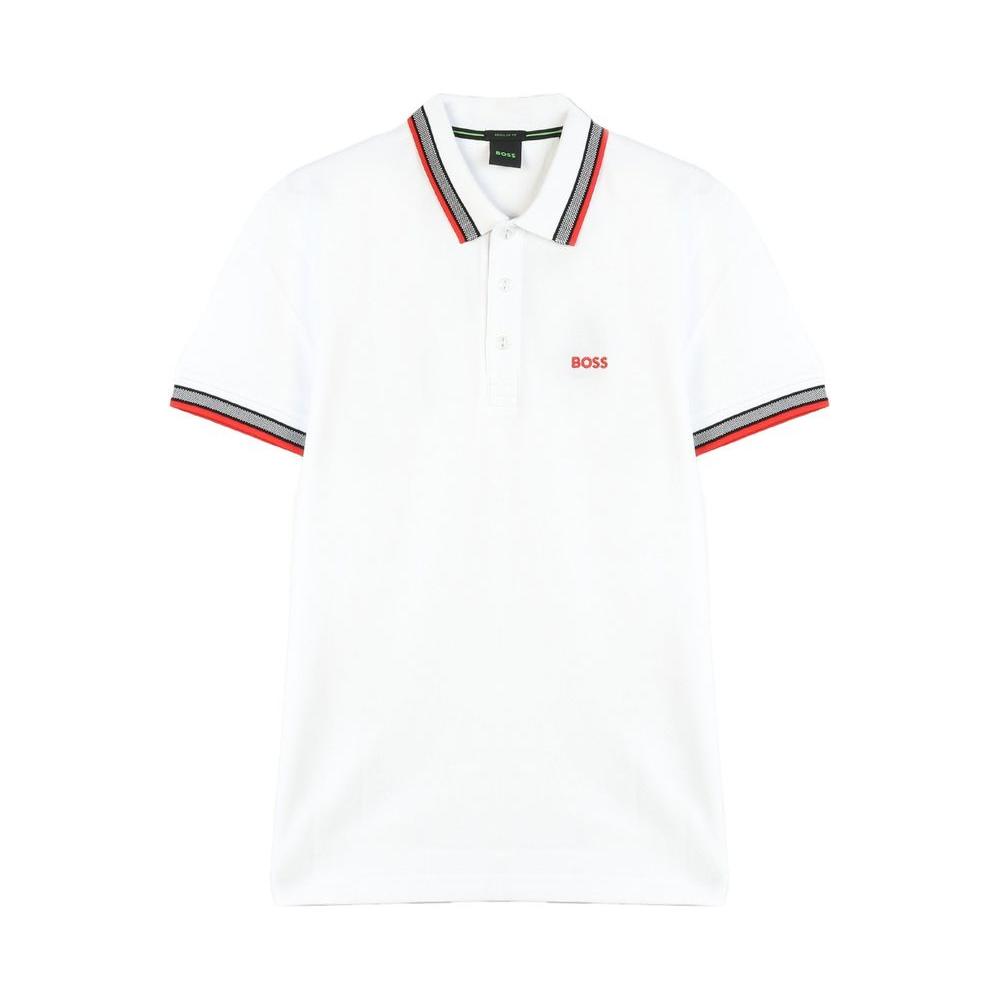 Hugo Boss Black And White Cotton Polo Shirt Hugo Boss