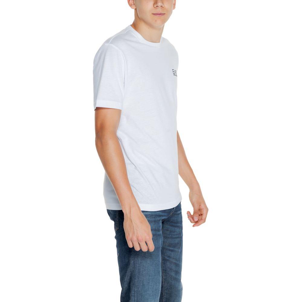 EA7 Emporio Armani White Cotton T-Shirt EA7 Emporio Armani