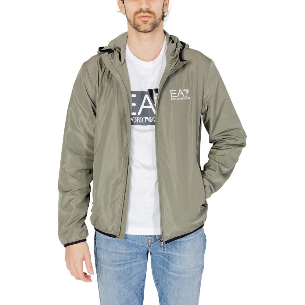 EA7 Emporio Armani Green Polyester Jacket EA7 Emporio Armani