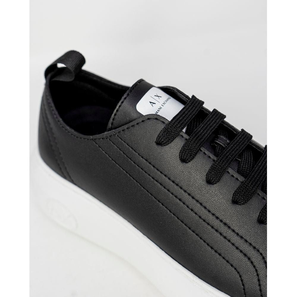 Armani Exchange Black Synthetic Leather Sneaker Armani Exchange