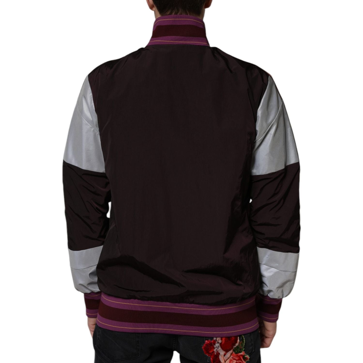Dolce & Gabbana Multicolor Full Zip Jersey Men Bomber Jacket