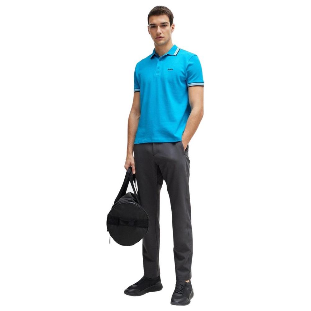 Hugo Boss Turquoise Cotton Polo Shirt Hugo Boss