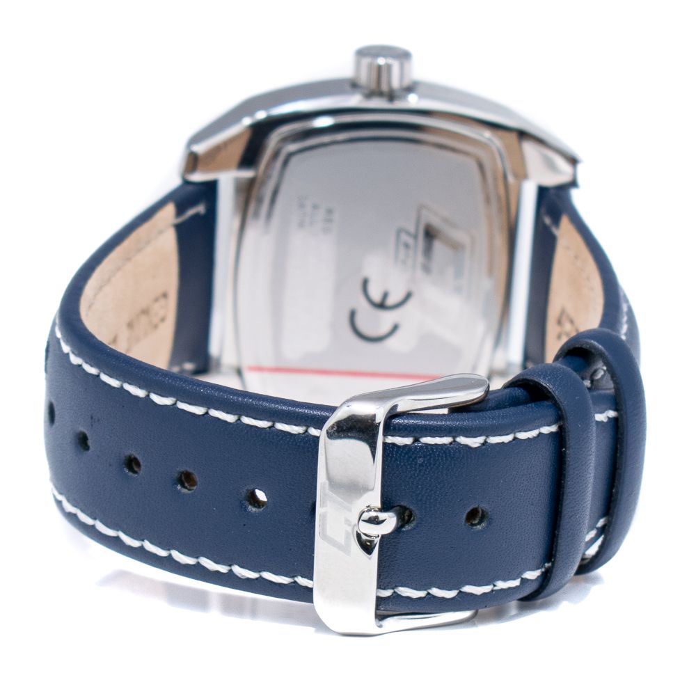 Chronotech Blue Leather Dress Watch