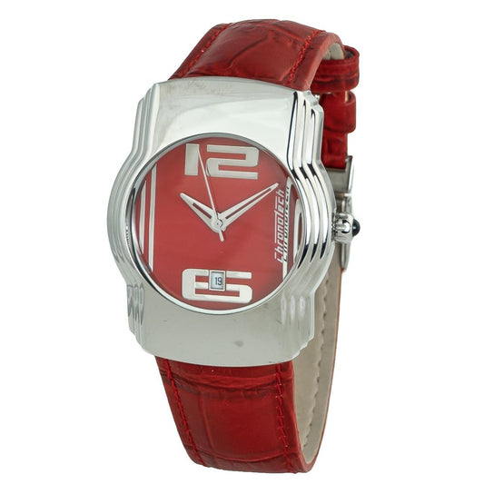 Chronotech Red Leather Dress Watch