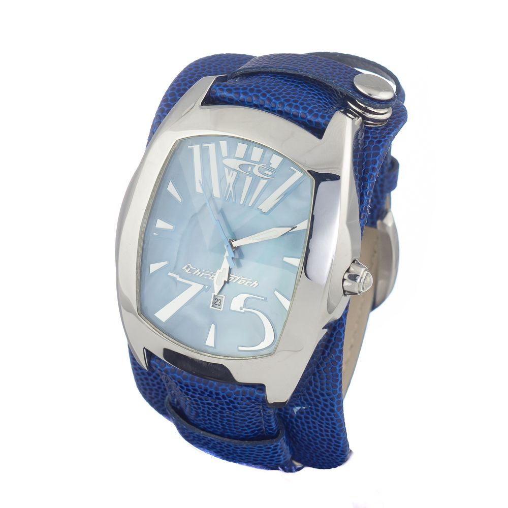 Chronotech Blue Leather Dress Watch