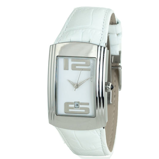Chronotech White Leather Dress Watch