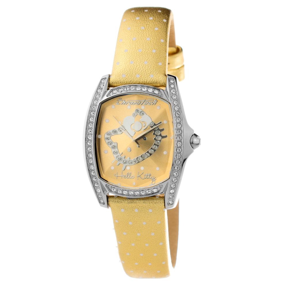Chronotech Gold Leather Dress Watch