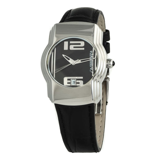 Chronotech Black Leather Dress Watch