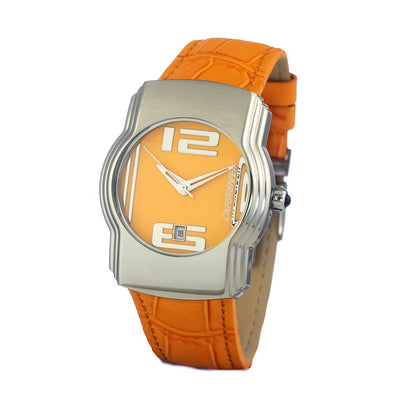Chronotech Orange Leather Dress Watch