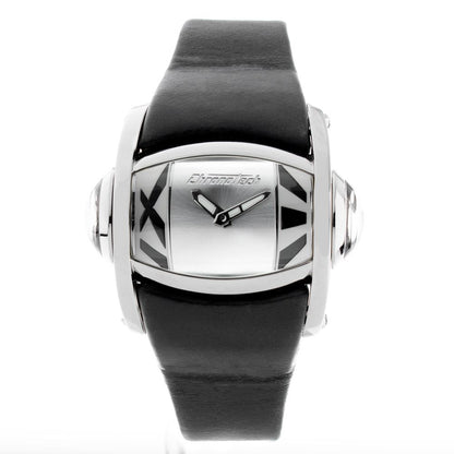 Chronotech Black Leather Dress Watch