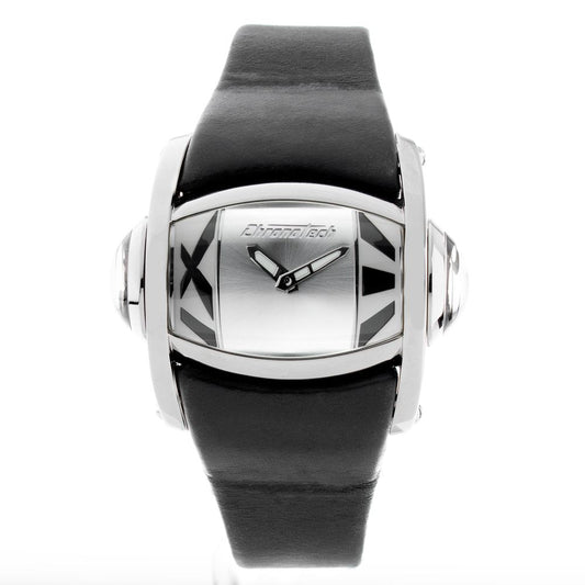 Chronotech Black Leather Dress Watch