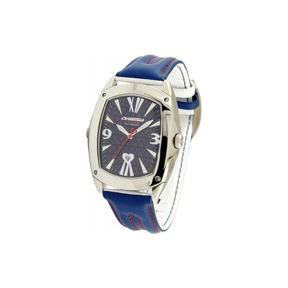 Chronotech Blue Leather Dress Watch
