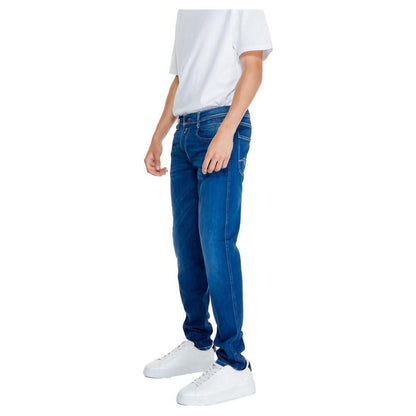 Replay Blue Cotton Relaxed Fit Jeans