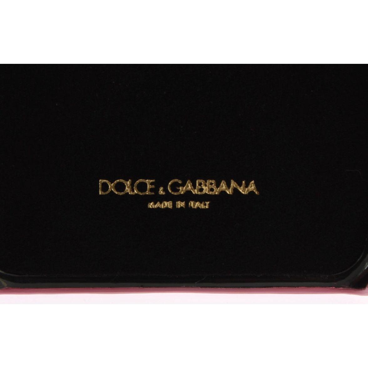 Dolce & Gabbana Pink Leather Heart Phone Cover