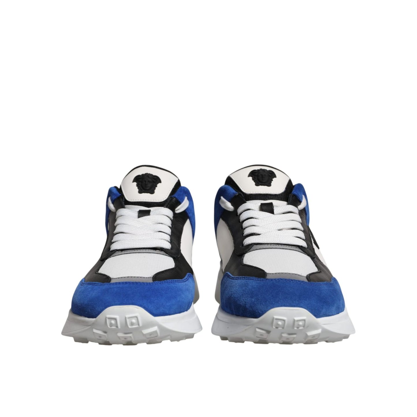 Versace Multicolor Canvas Quad Fabric Medusa Low Top Sneakers Shoes Versace