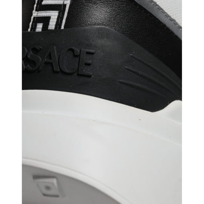 Versace Multicolor Canvas Quad Fabric Medusa Low Top Sneakers Shoes Versace